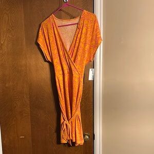 Orange Wrap Dress